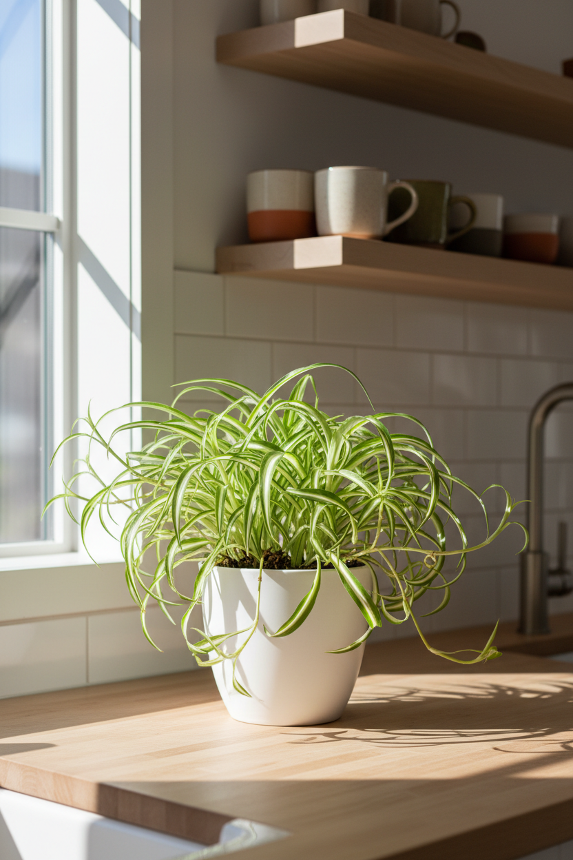 Reverse Spider Plant (Chlorophytum comosum) – Multiple Sizes & Pot Options