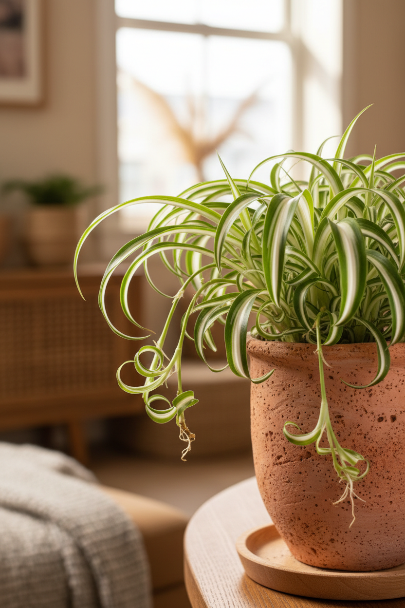 Reverse Spider Plant (Chlorophytum comosum) – Multiple Sizes & Pot Options